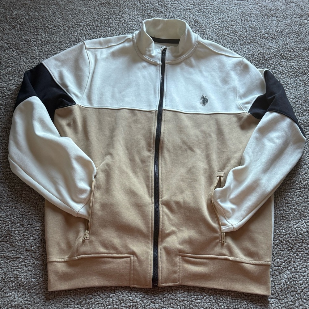 US Polo Assn. Men's Large Long Sleeve Zip Up Turtle Neck